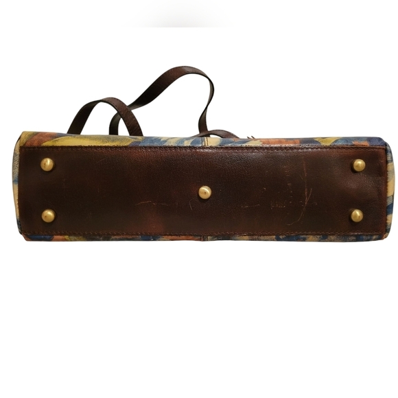 Patricia Nash Blue Clay Poppy Leather Tote Tassle Zipper Floral Western Boho Bag - Picture 11 of 12